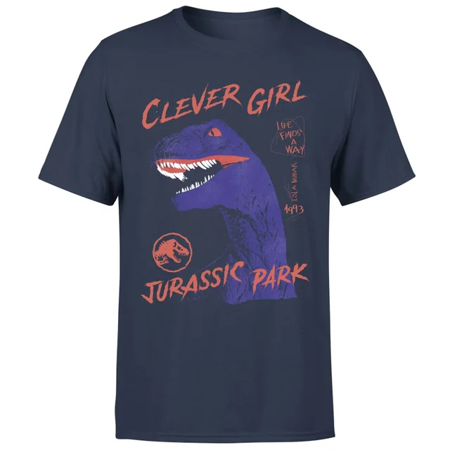 Jurassic Park Life Finds A Way Raptor Men's T-Shirt - Blauw