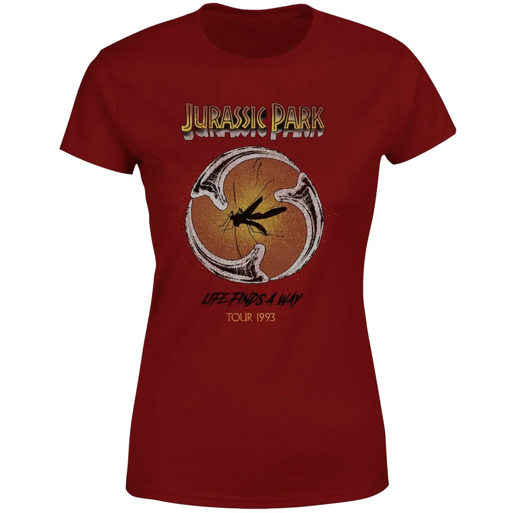 Jurassic Park Life Finds A Way Tour Women's T-Shirt - Bordeaux - S Afbeelding 1