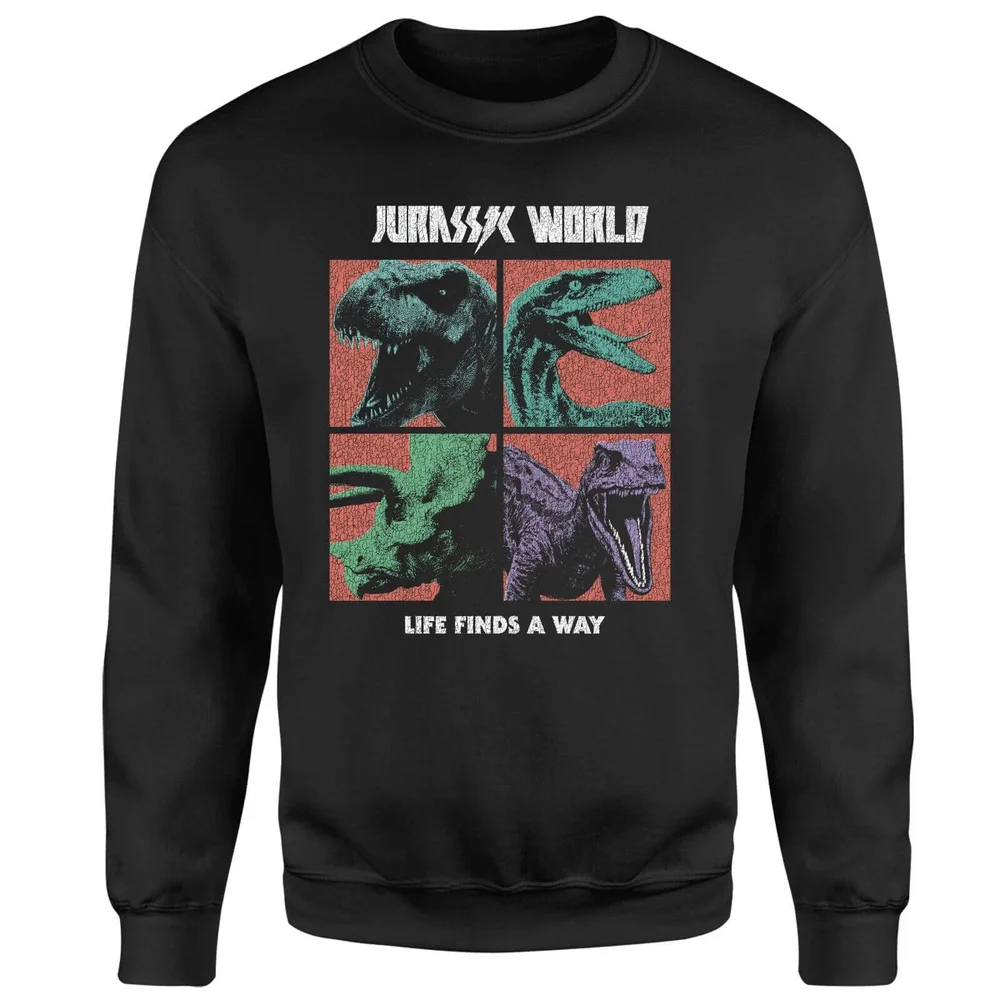 Jurassic Park World Four Colour Faces Sweatshirt - Zwart - S Afbeelding 1