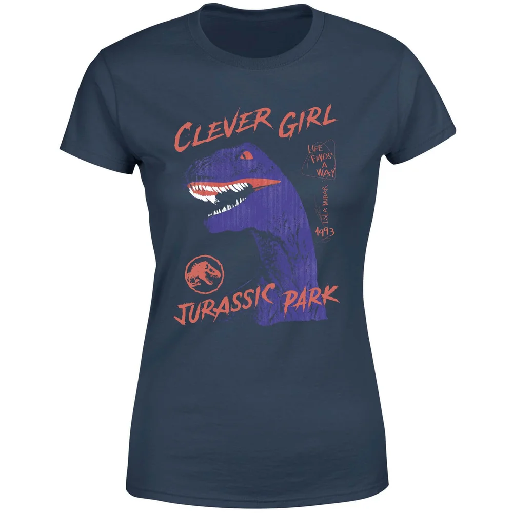 Jurassic Park Life Finds A Way Raptor Women's T-Shirt - Blauw - S Afbeelding 1