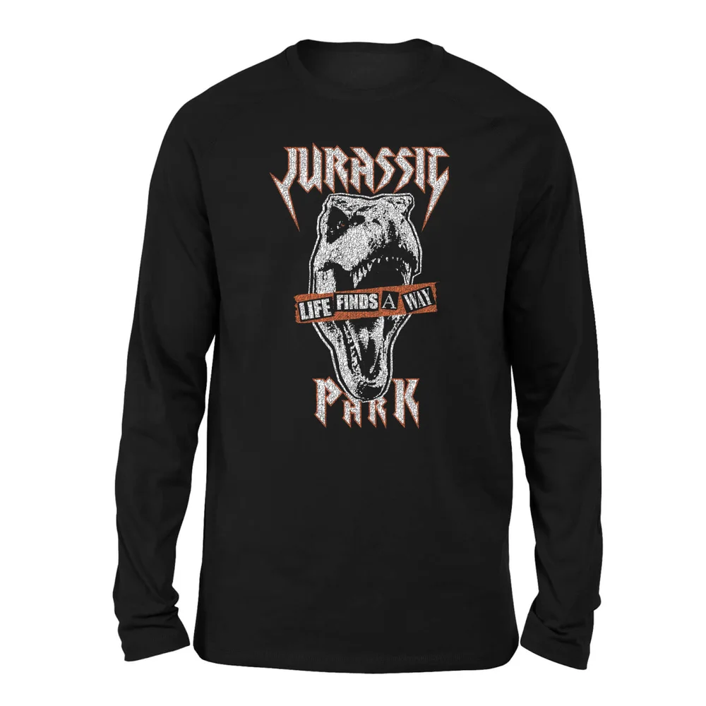 Jurassic Park Rex Punk Unisex Long Sleeved T-Shirt - Zwart - S Afbeelding 1