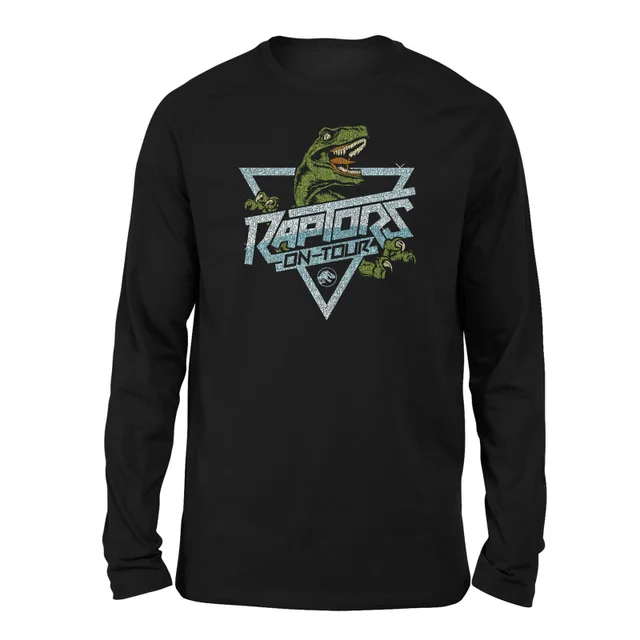 Jurassic Park Raptors On Tour Stroke Unisex Long Sleeved T-Shirt - Zwart
