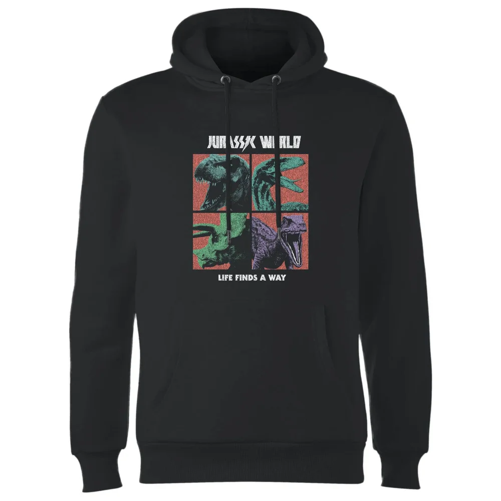 Jurassic Park World Four Colour Faces Hoodie - Zwart - S Afbeelding 1