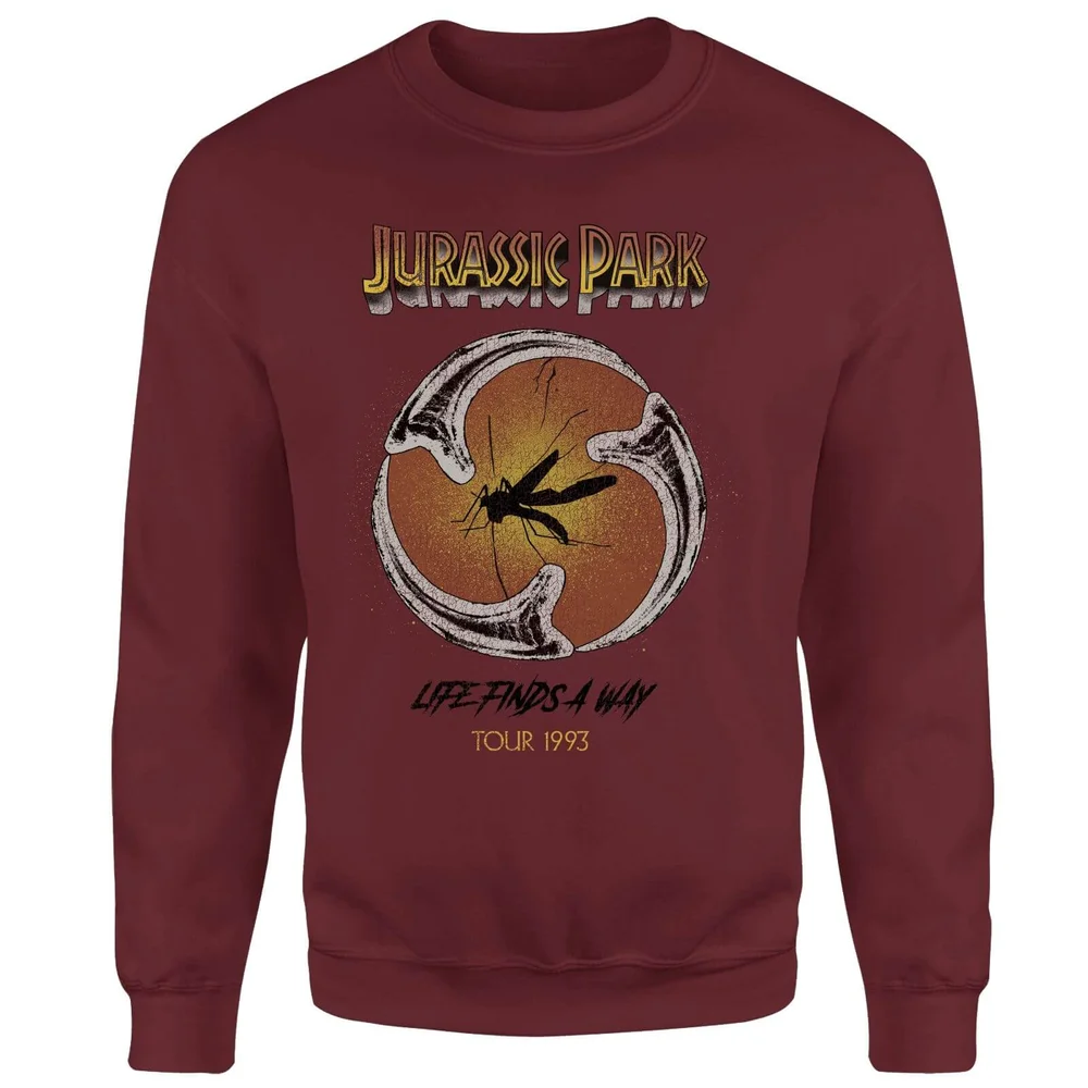 Jurassic Park Life Finds A Way Tour Sweatshirt - Bordeaux - S Afbeelding 1