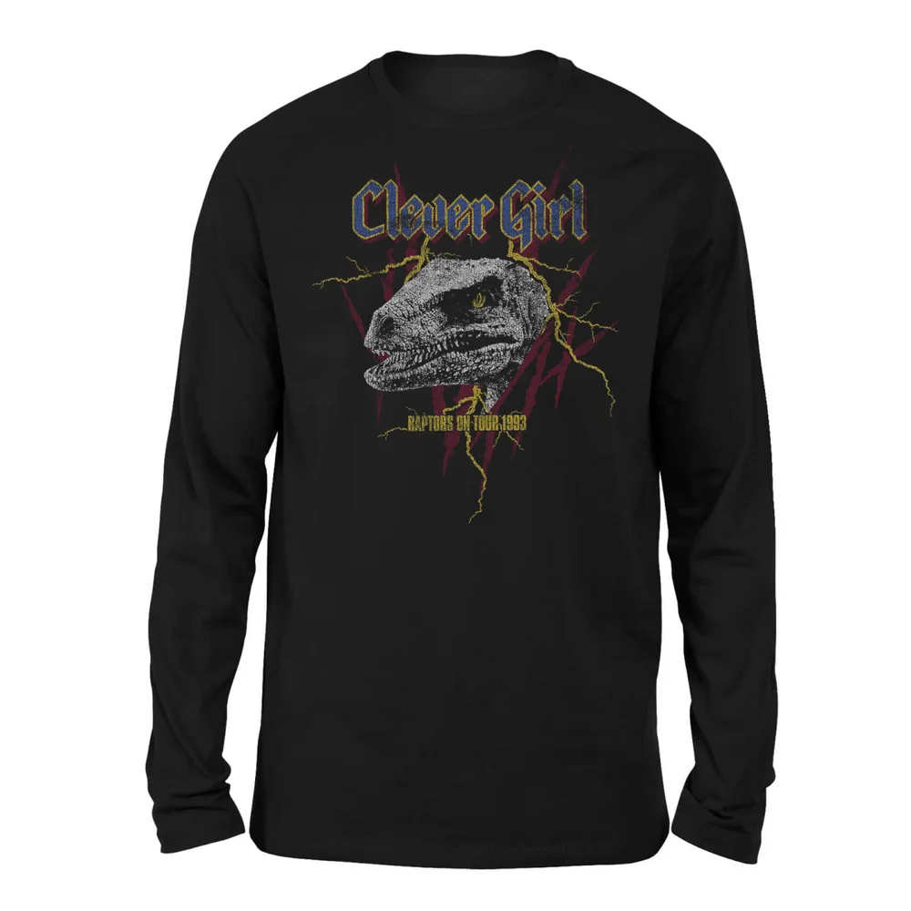 Jurassic Park Clever Girl Raptors On Tour Unisex Long Sleeved T-Shirt - Zwart - S Afbeelding 1