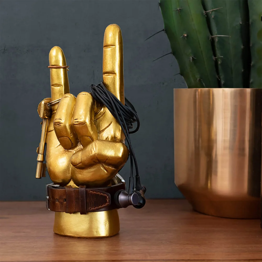 GOLD MINI ROCK ON HEADPHONE STAND Afbeelding 1