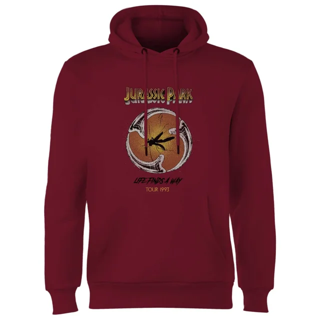Jurassic Park Life Finds A Way Tour Hoodie - Bordeaux