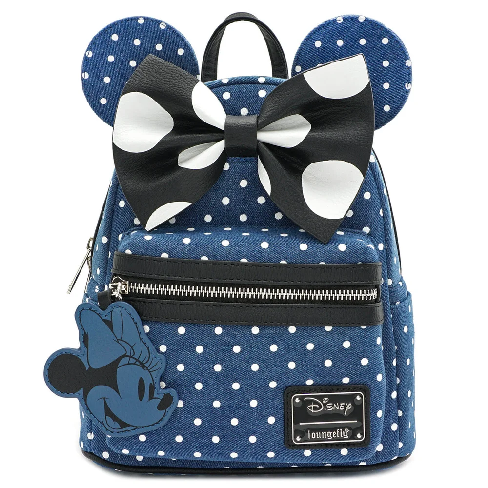 Loungefly Disney Minnie Mouse Denim Mini Backpack Afbeelding 1