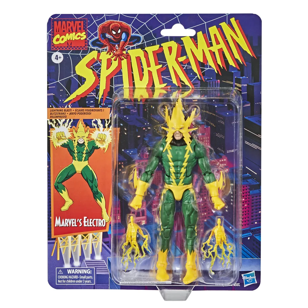 Hasbro Marvel Legends Retro Collection Spider-Man Electro 6-Inch Scale Action Figure Afbeelding 1