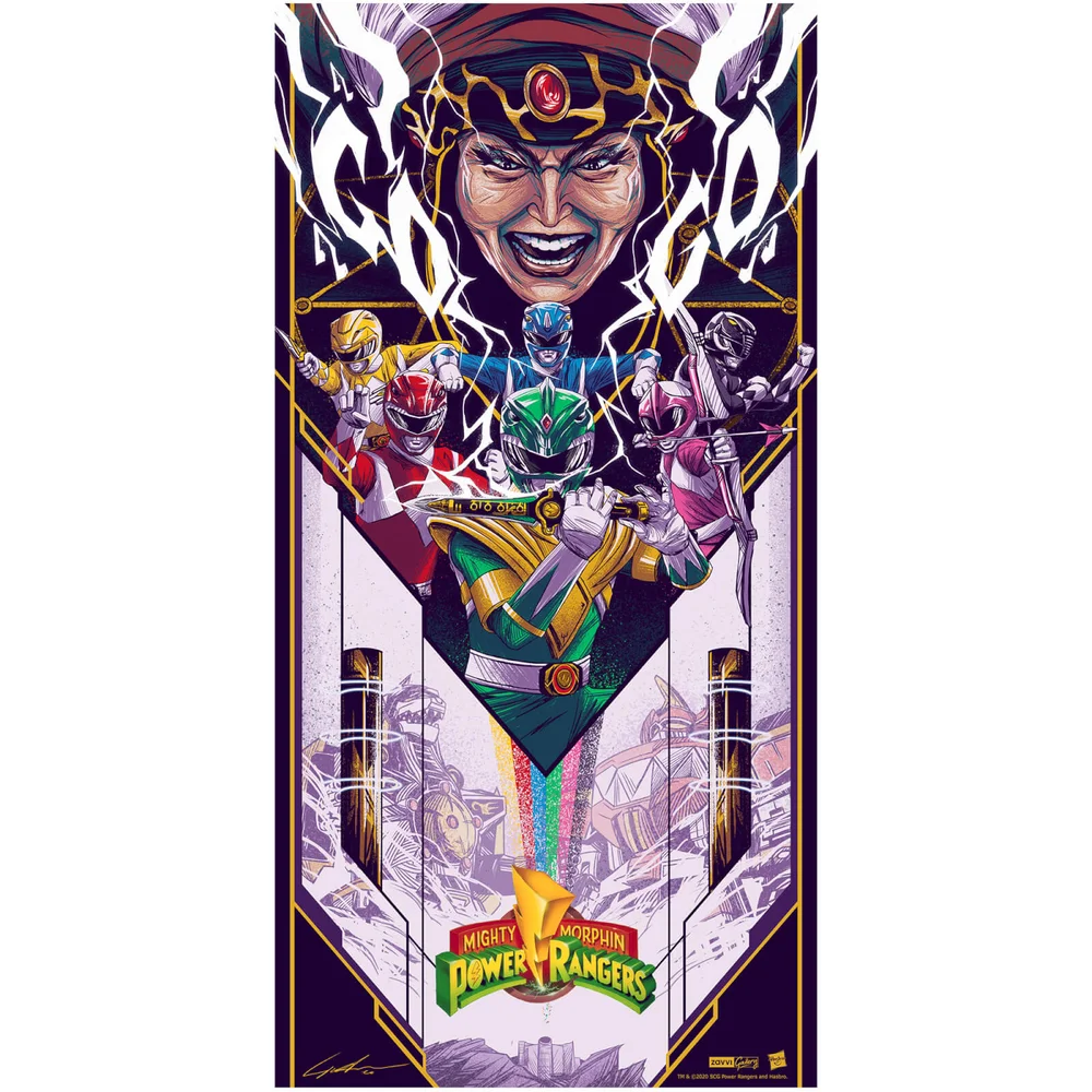 Power Rangers 12x24 inch Giclee By Jaren Hemphill Afbeelding 1