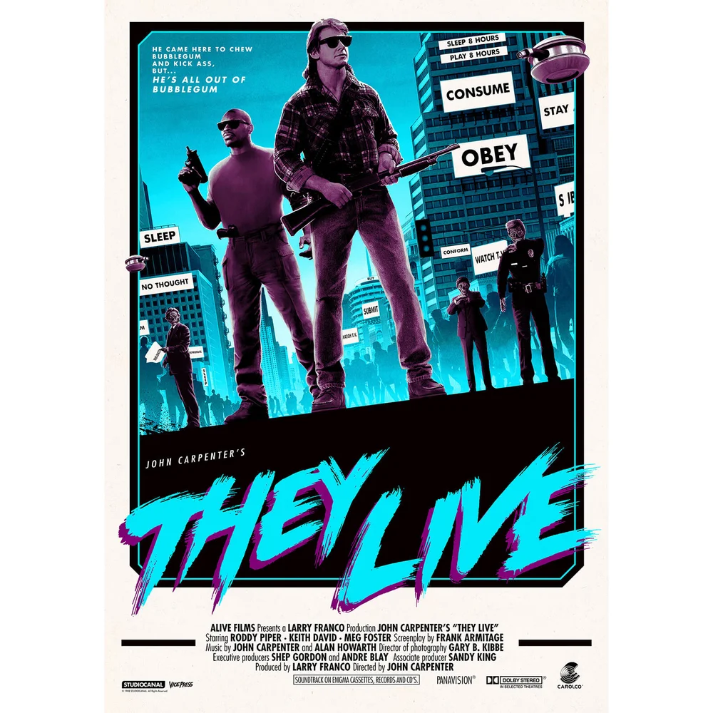 John Carpenter's - They Live Lithograph door Matt Ferguson Afbeelding 1