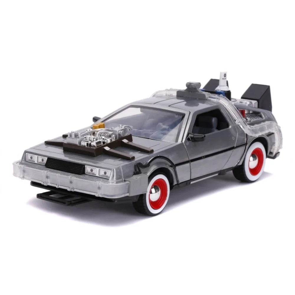 Jada Die Cast Back to the Future Deel III Tijdmachine met Werkende Lichten Afbeelding 1