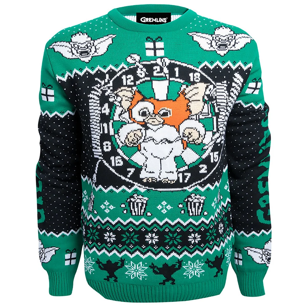 Gremlins Stripe Christmas Knitted Jumper - Navy - XS Afbeelding 1