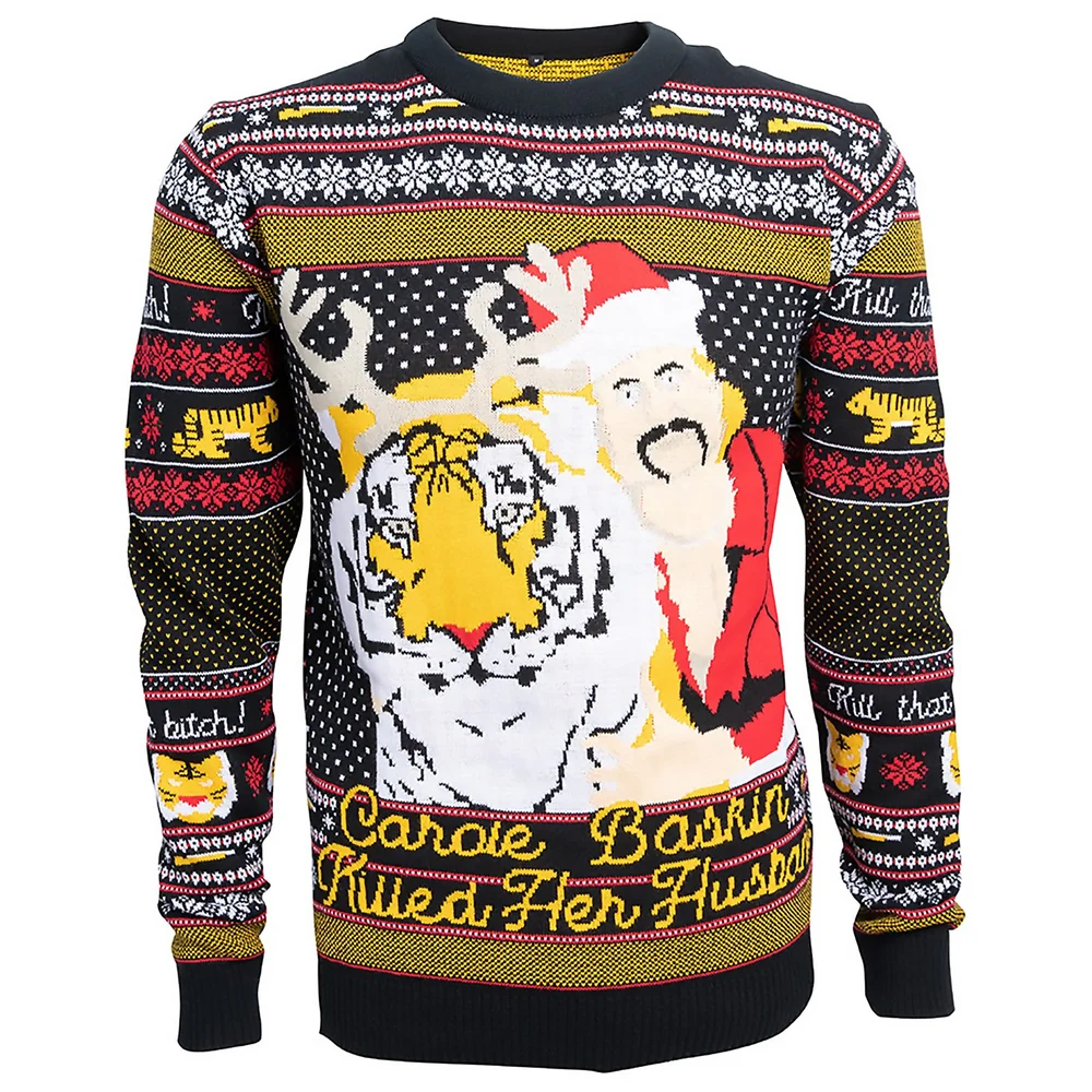 That B*tch Carole Baskin Christmas Jumper - Navy - XS Afbeelding 1