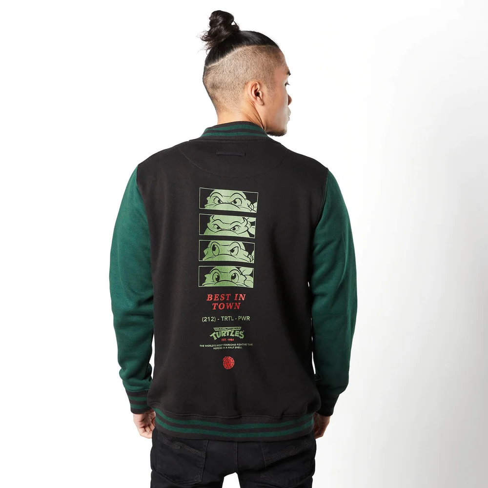 Teenage Mutant Ninja Turtles By The Slice Varsity Jacket - Zwart / Groen - XXL Afbeelding 1