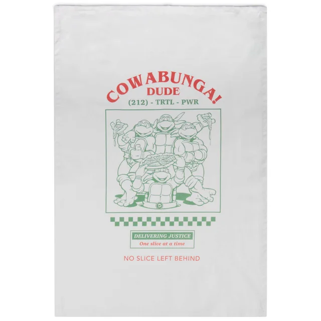 Teenage Mutant Ninja Turtles Cowabunga Cotton Tea Towel - Wit