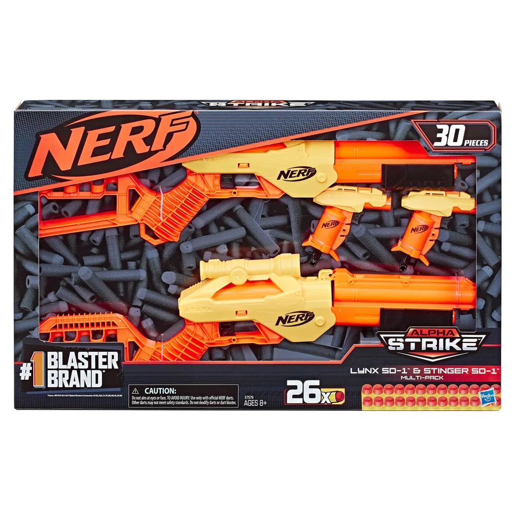 NERF Alpha Strike Lynx SD-1 and Stinger SD-1 Multi Pack Blasters Afbeelding 1