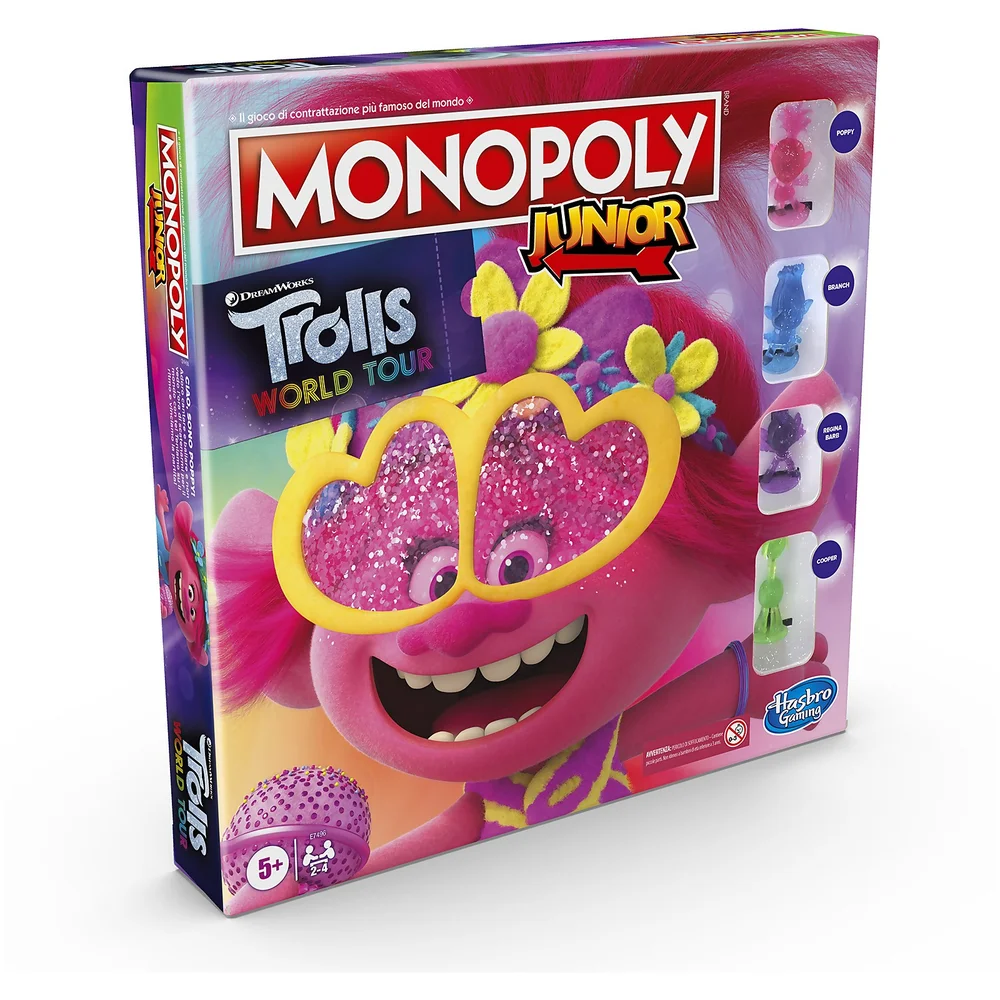 Monopoly Junior Trolls Bordspel Afbeelding 1