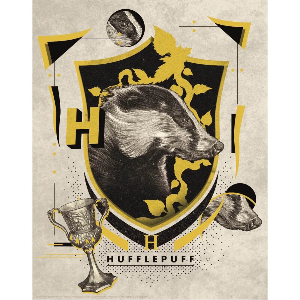 Harry Potter Art Print : Hufflepuff Crest Afbeelding 1