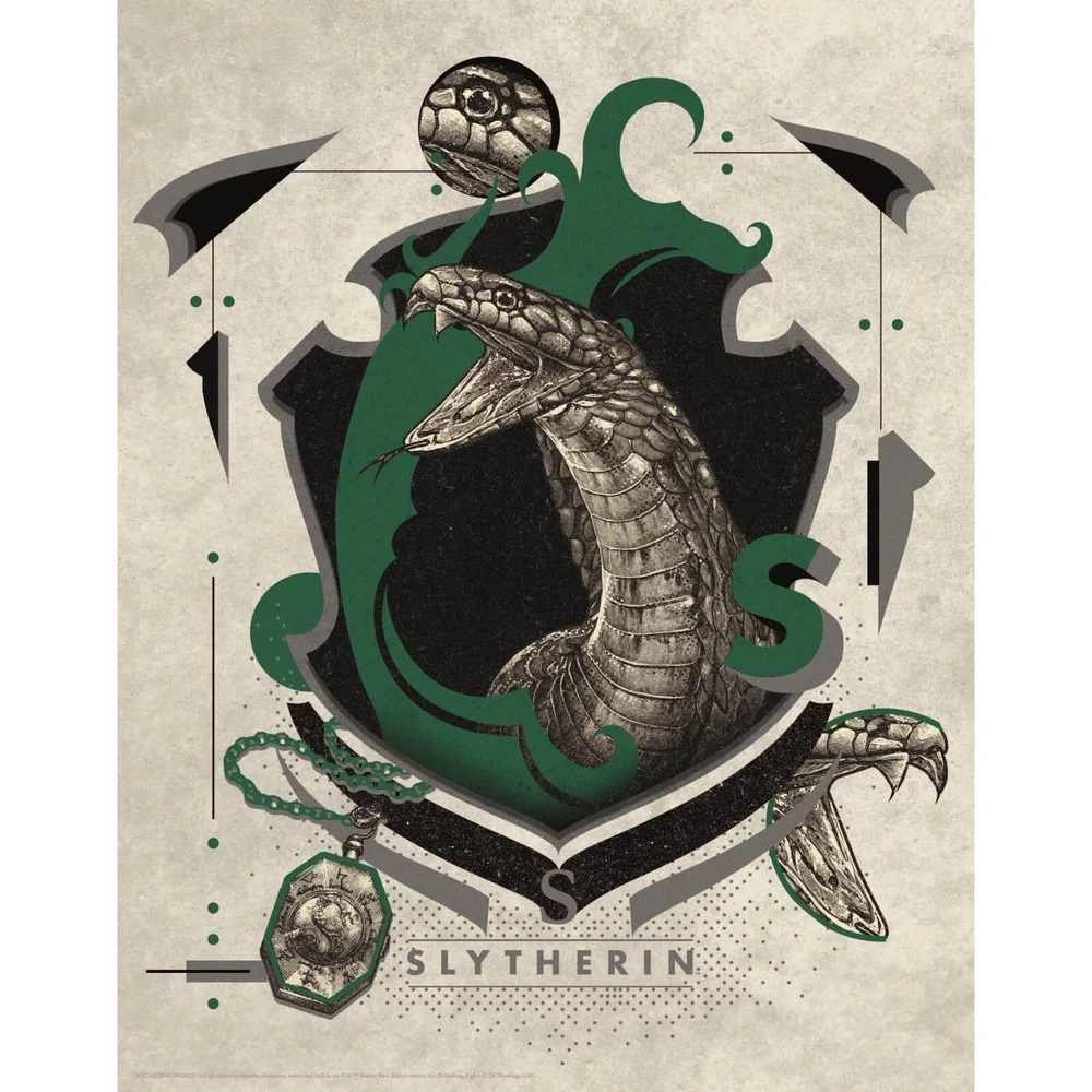 Harry Potter Art Print : Slytherin Crest Afbeelding 1