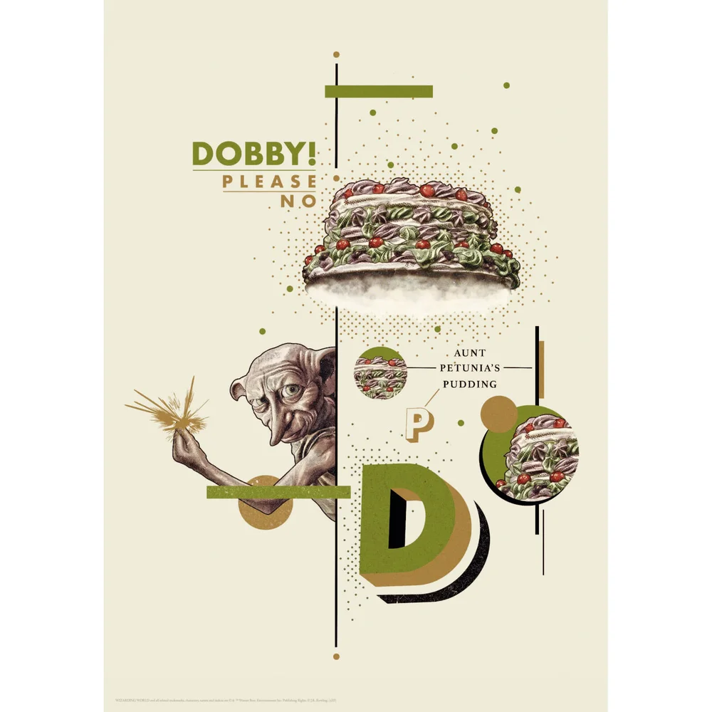 Harry Potter Premium Limited Edition Kunstdruk: Dobby Nee! Afbeelding 1