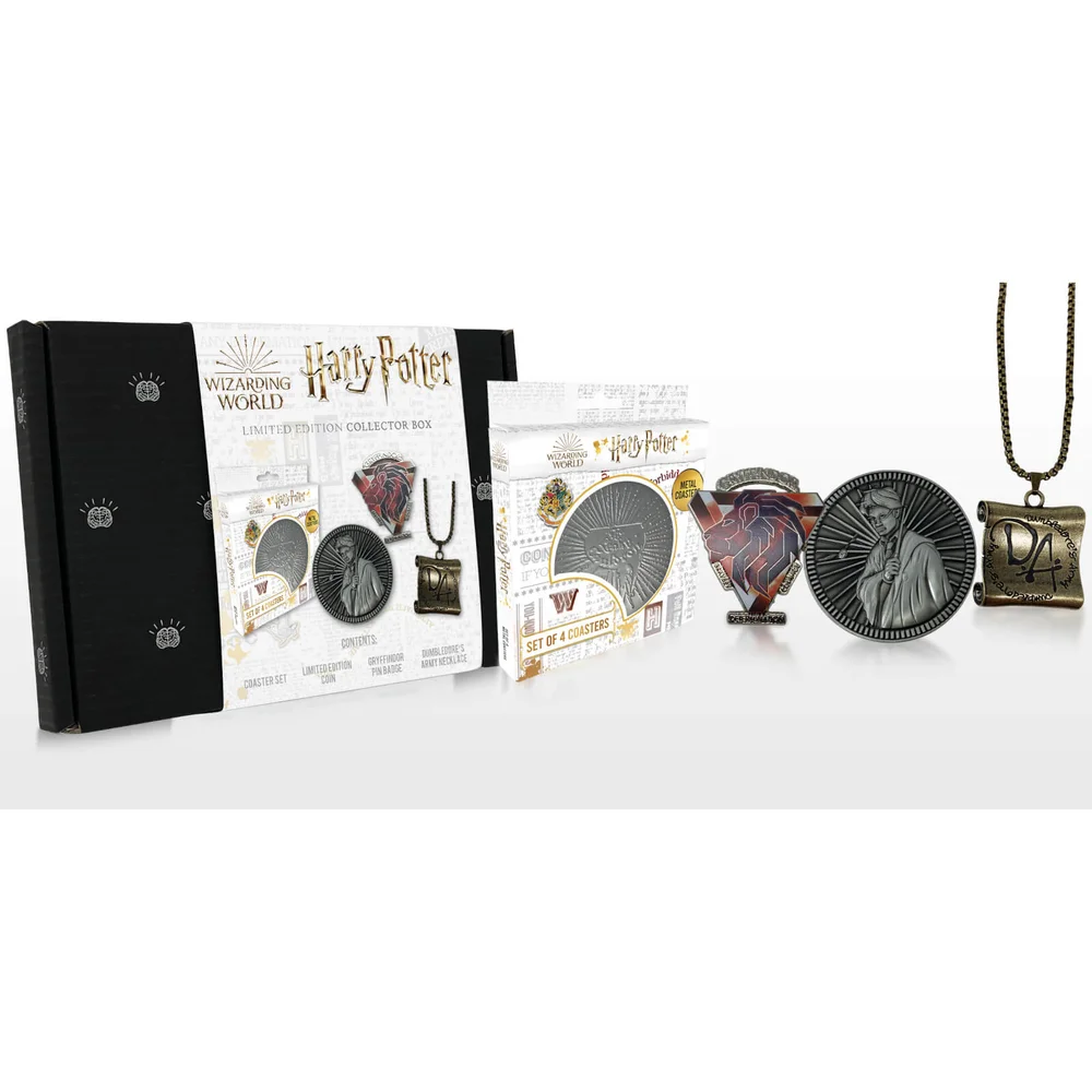 Harry Potter Geschenkset - Hp Verzamelmunt, Da Ketting, Gryffindor Speld & Onderzetterset Afbeelding 1