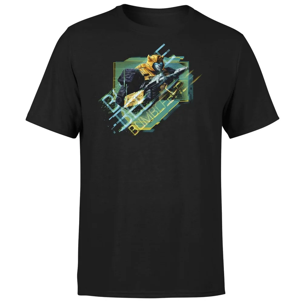 Transformers Bumble Bee Glitch Unisex T-Shirt - Zwart - S Afbeelding 1