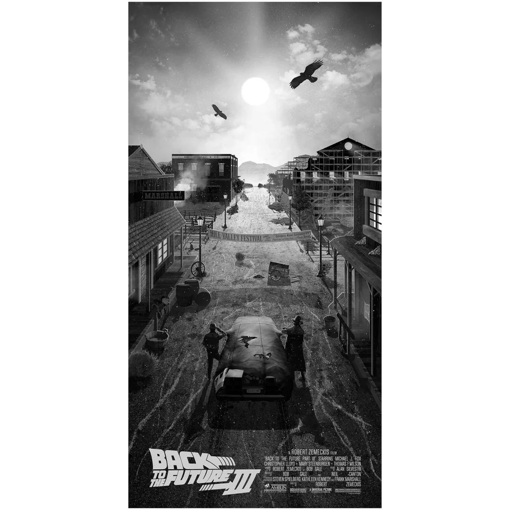 Universal Back To The Future Part 3 12x24 Giclee Print By Ben Harman Afbeelding 1