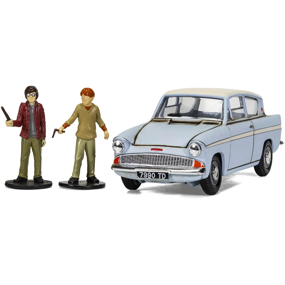 Harry Potter Betoverde Ford Anglia met Harry en Ron figuren Modelset - Schaal 1:43 Afbeelding 1