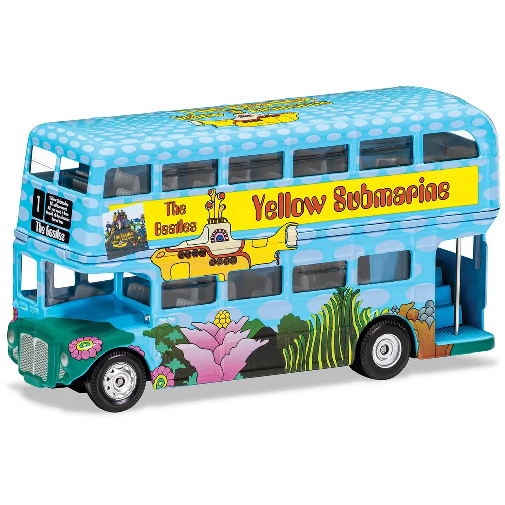 The Beatles Londen Bus Yellow Submarine Modelset - Schaal 1:64 Afbeelding 1