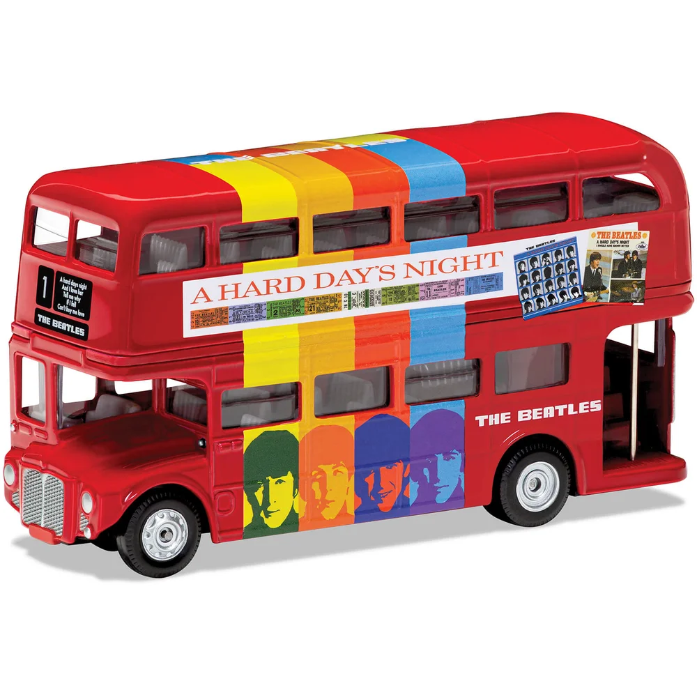 The Beatles Londen Bus A Hard Day's Night Modelset - Schaal 1:64 Afbeelding 1