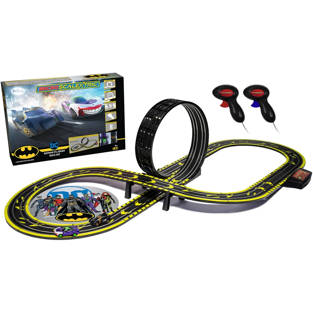 Micro Scalextric Batman vs Joker Batterij aangedreven Race Set Afbeelding 1