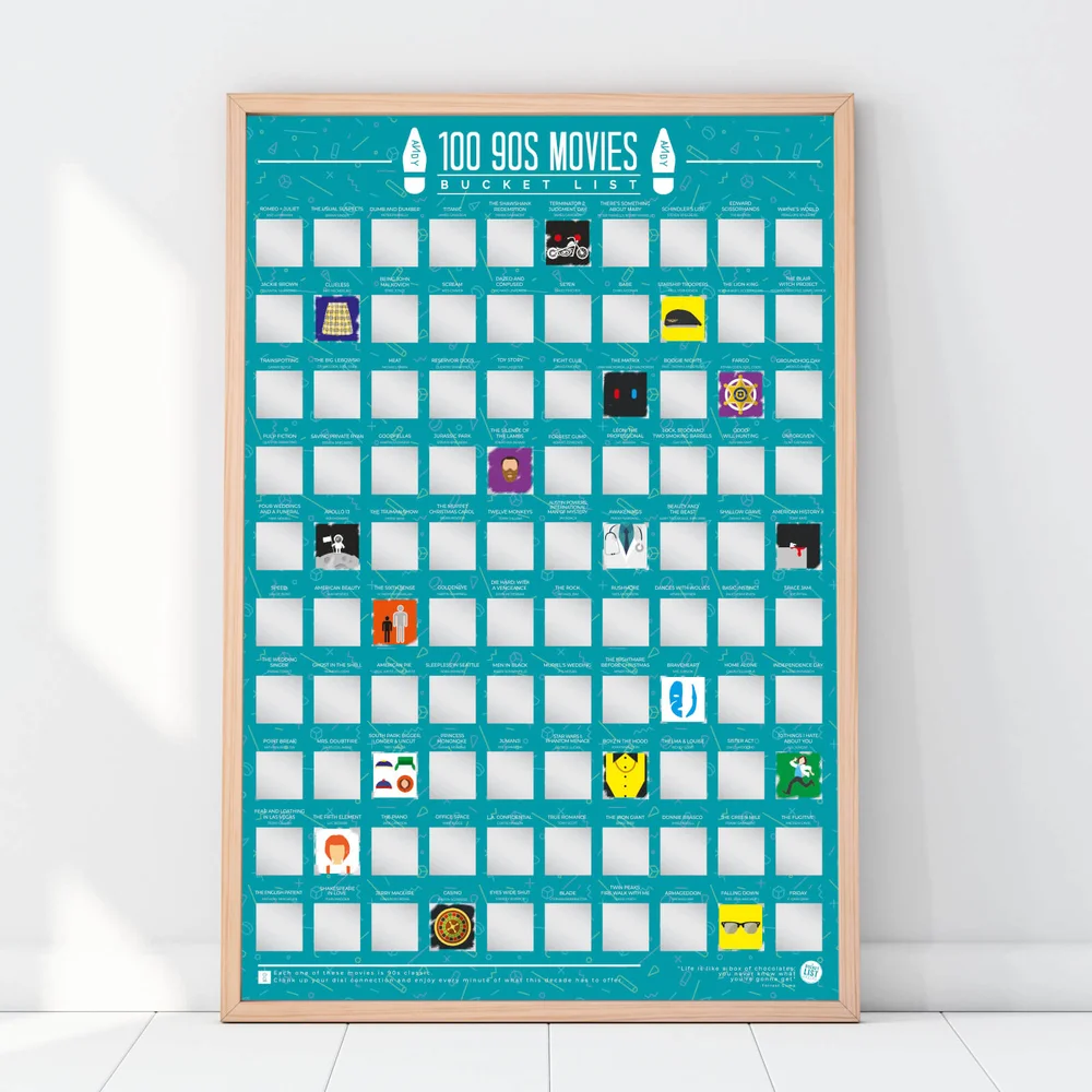 100 90's Films Kras Poster Afbeelding 1