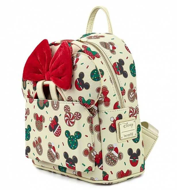 Loungefly Disney Mickey & Minnie Christmas Cookies Mini Backpack Headband Combo Afbeelding 1