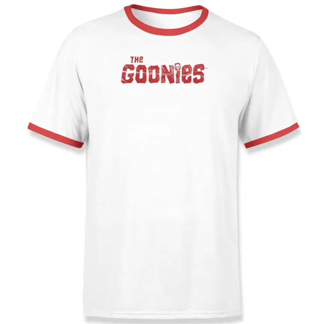 The Goonies Chunk Retro Unisex T-Shirt - Wit / Rood Ringer