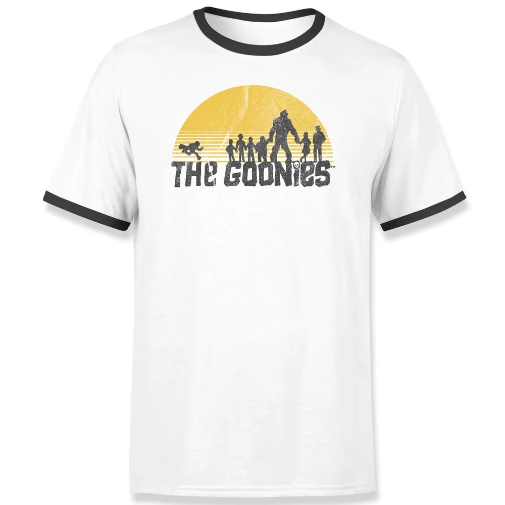 The Goonies Retro Logo Unisex T-Shirt - Wit / Zwart Ringer - XS Afbeelding 1