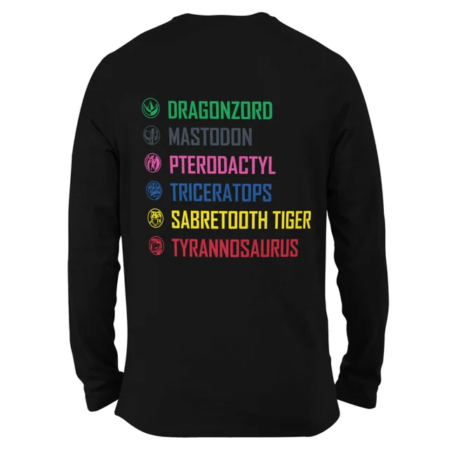 Power Rangers Zords List Unisex T-Shirt - Zwart