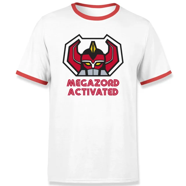 Power Rangers Megazord Activated Unisex T-Shirt - Wit / Rood Ringer