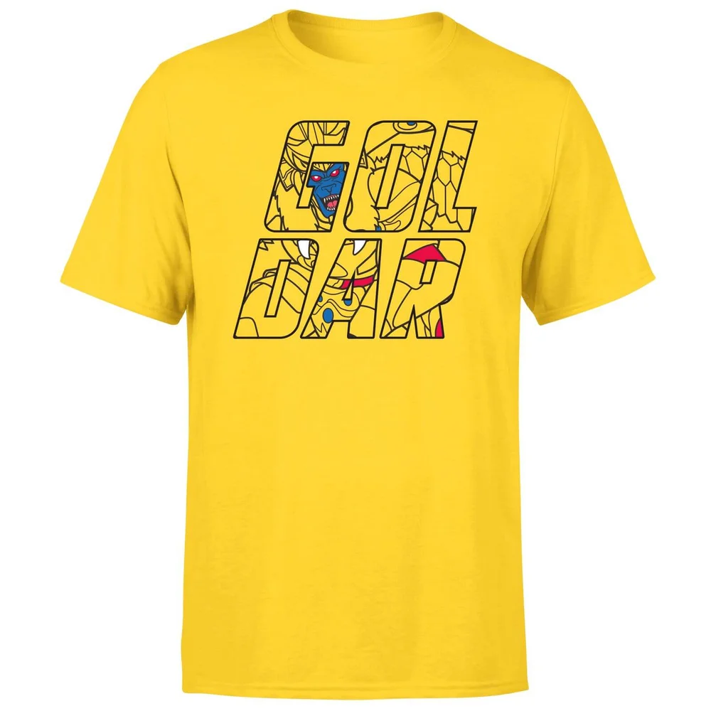Power Rangers Goldar Text Men's T-Shirt - Yellow - S Afbeelding 1