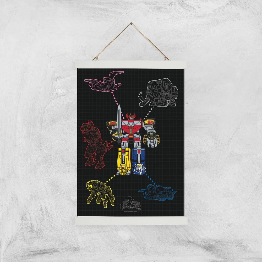 Power Rangers Megazord Giclee Print Giclee Art Print - A3 - White Hanger Afbeelding 1