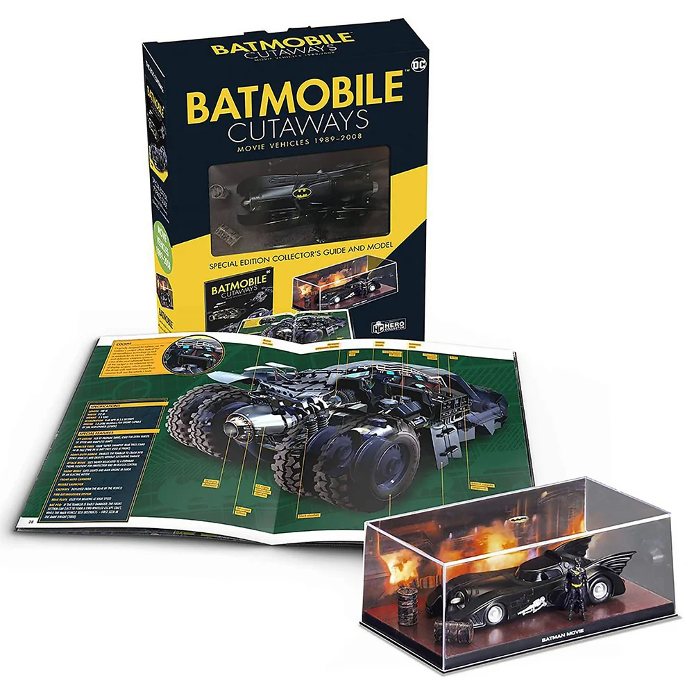Eaglemoss DC Comics Batmobile Cutaways: Movie Vehicles 1989 Special Edition Paperback plus Collectible Afbeelding 1