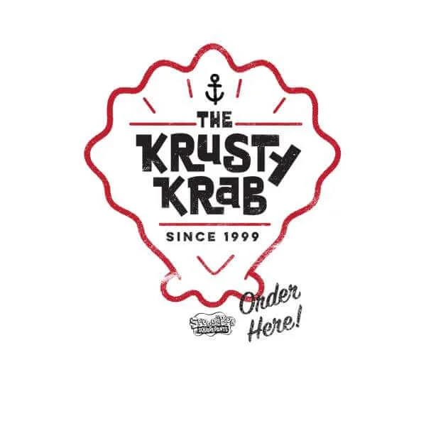 Spongebob Krusty Krab Unisex Ringer T-Shirt - Wit / Rood