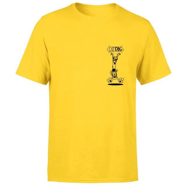 CatDog Pocket Unisex T-Shirt - Geel