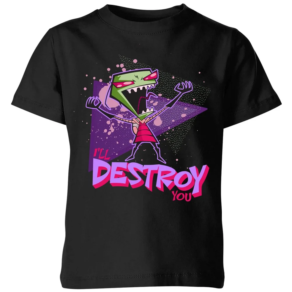 Invader Zim I'll Destroy You Kids' T-Shirt - Zwart - 98/104 (3-4 jaar) Afbeelding 1
