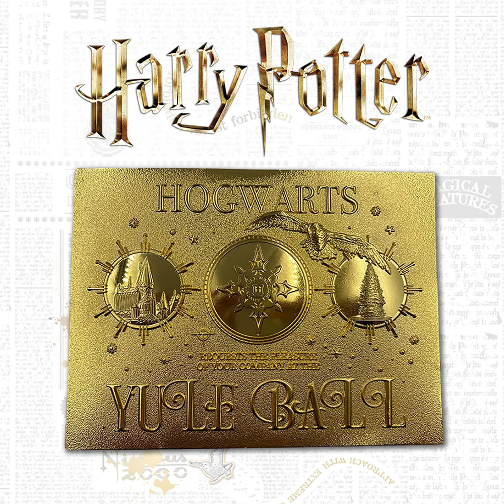 Harry Potter 24K Gold Plated Yule Ball Ticket Limited Edition Replica - Zavvi Exclusive Afbeelding 1