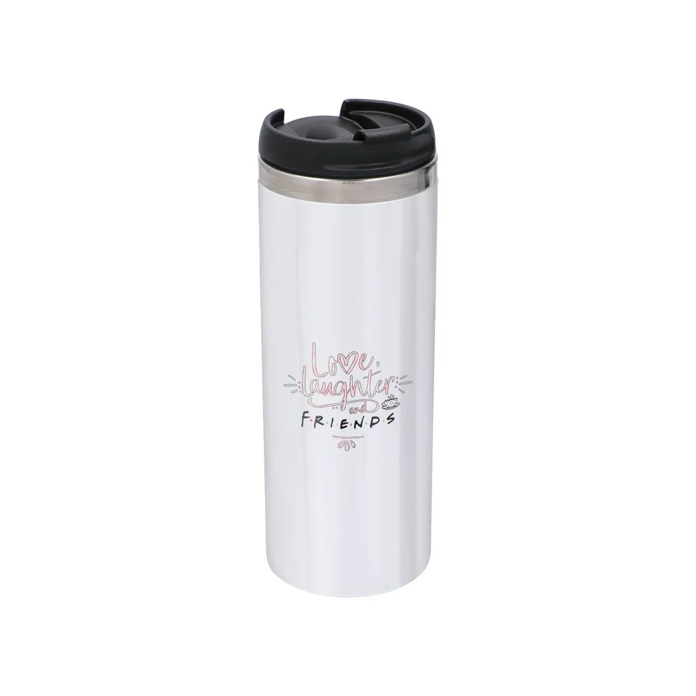 Friends Love, Laughter & Friends Stainless Steel Thermo Travel Mug - Metallic Finish Afbeelding 1