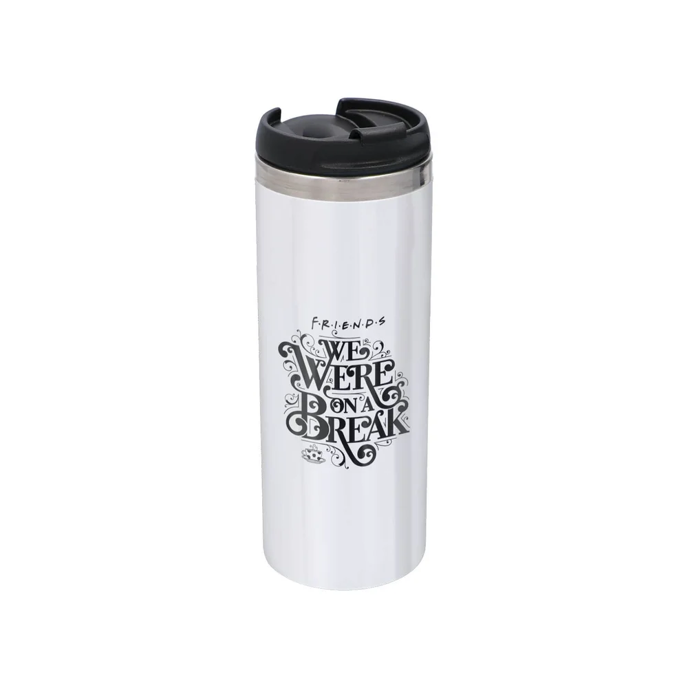 Friends We Were On A Break Stainless Steel Thermo Travel Mug - Metallic Finish Afbeelding 1