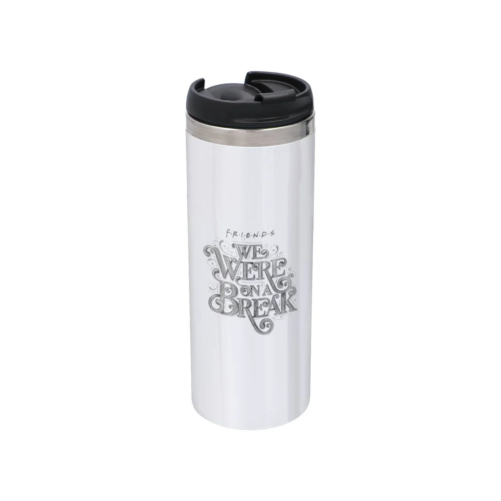 Friends We Were On A Break Sketch Stainless Steel Thermo Travel Mug - Metallic Finish Afbeelding 1
