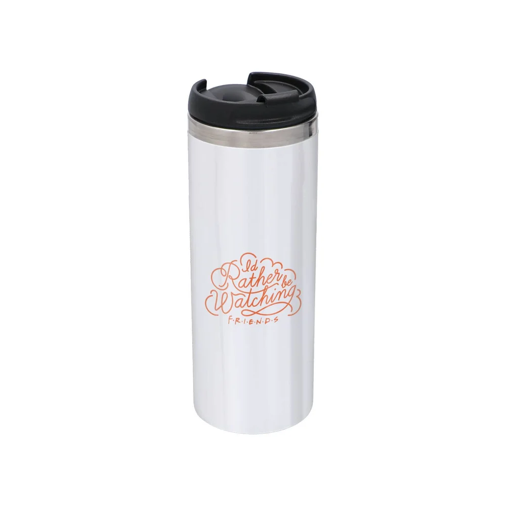 Friends I'd Rather Be Watching Colour Stainless Steel Thermo Travel Mug - Metallic Finish Afbeelding 1