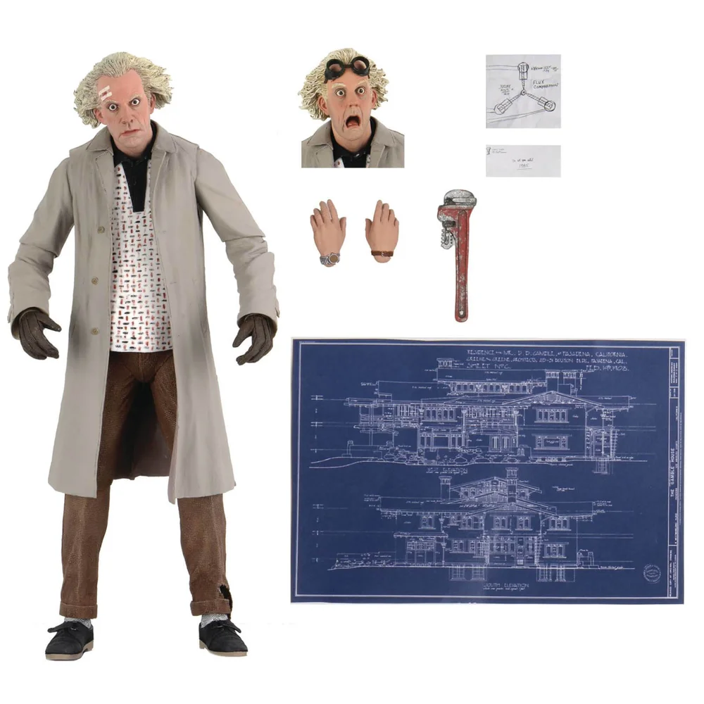 NECA Back to the Future 18 cm Schaal Actiefiguur Ultimate Doc Brown Afbeelding 1